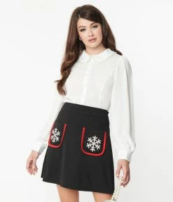 Smak Parlour Ivory Pearl Collar Resident Artist Blouse Clothing