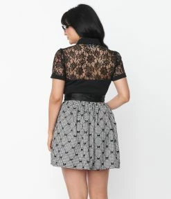 Trending Unique Vintage Black Lace Addison Blouse