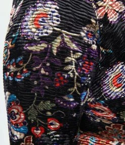 New Arrivals! Unique Vintage Plus Size Black Floral Textured Velvet Gilda Swing Dress