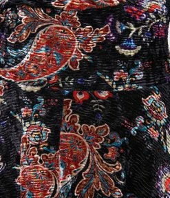 Unique Vintage Black Floral Textured Velvet Gilda Swing Dress Clothing