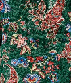 New Arrivals! Smak Parlour Plus Size Green & Red Paisley Velvet Downtown Scene Mini Dress