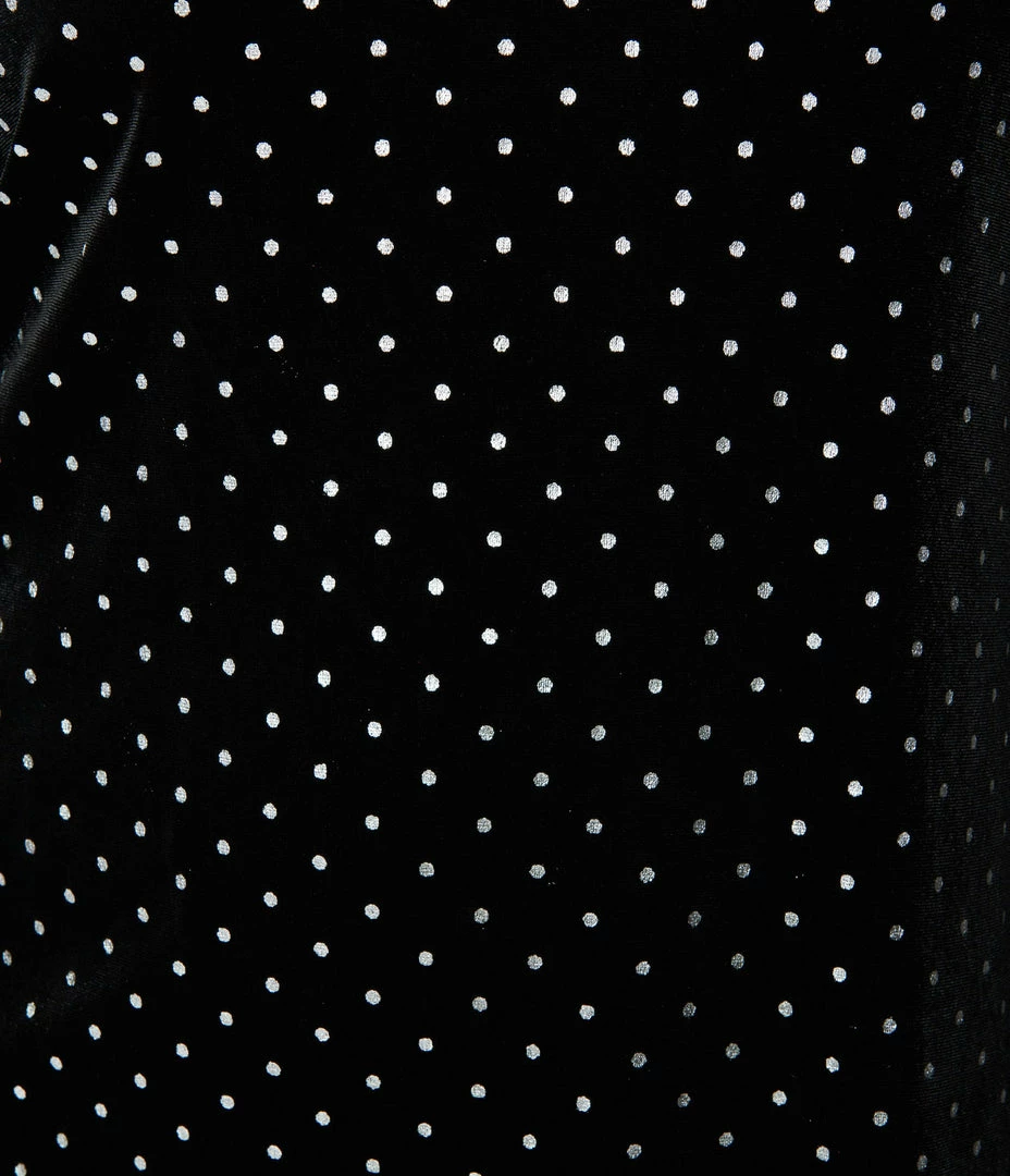 Smak Parlour Plus Size Black Velvet & Silver Pin Dots Downtown Scene Mini Dress