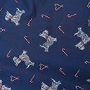 Unique Vintage Blue Dog & Candy Cane Wrap Dress