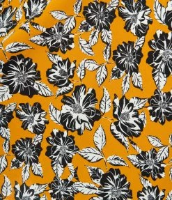 New Arrivals! Unique Vintage Plus Size Orange & Black Floral Wrap Dress