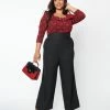 Clothing Unique Vintage Plus Size Black High Waist Pants