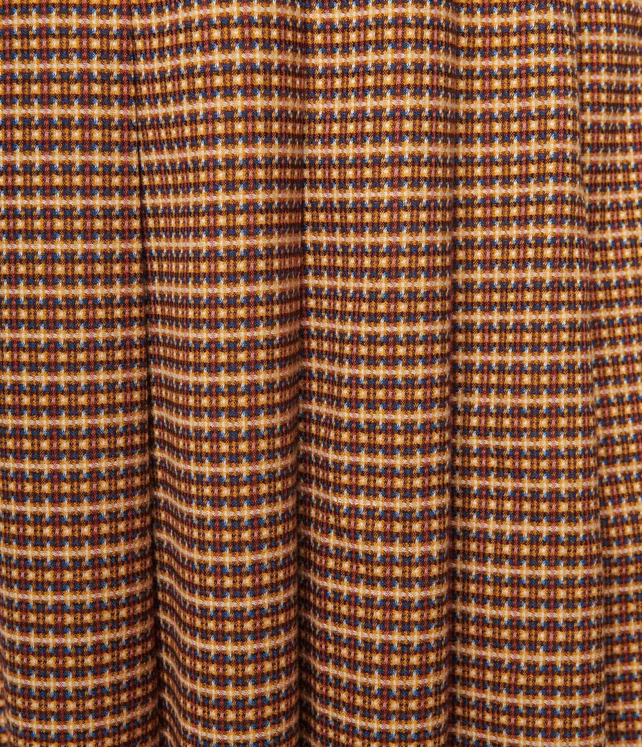 New Arrivals! Unique Vintage Plus Size Brown Tweed Plaid Pleated Suspender Mini Skirt