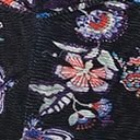 Unique Vintage Black Textured Velvet Floral Gathered Neckline Friday Night Bodysuit