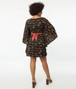 Smak Parlour Black & Red Floral Social Climber Caftan New Arrivals!