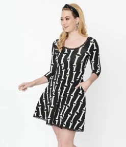 Sourpuss Miss Bones Flare Dress Sale