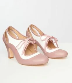 Demfon International (Chelsea Crew) Chelsea Crew Pink & Ivory Samantha Bow Heels