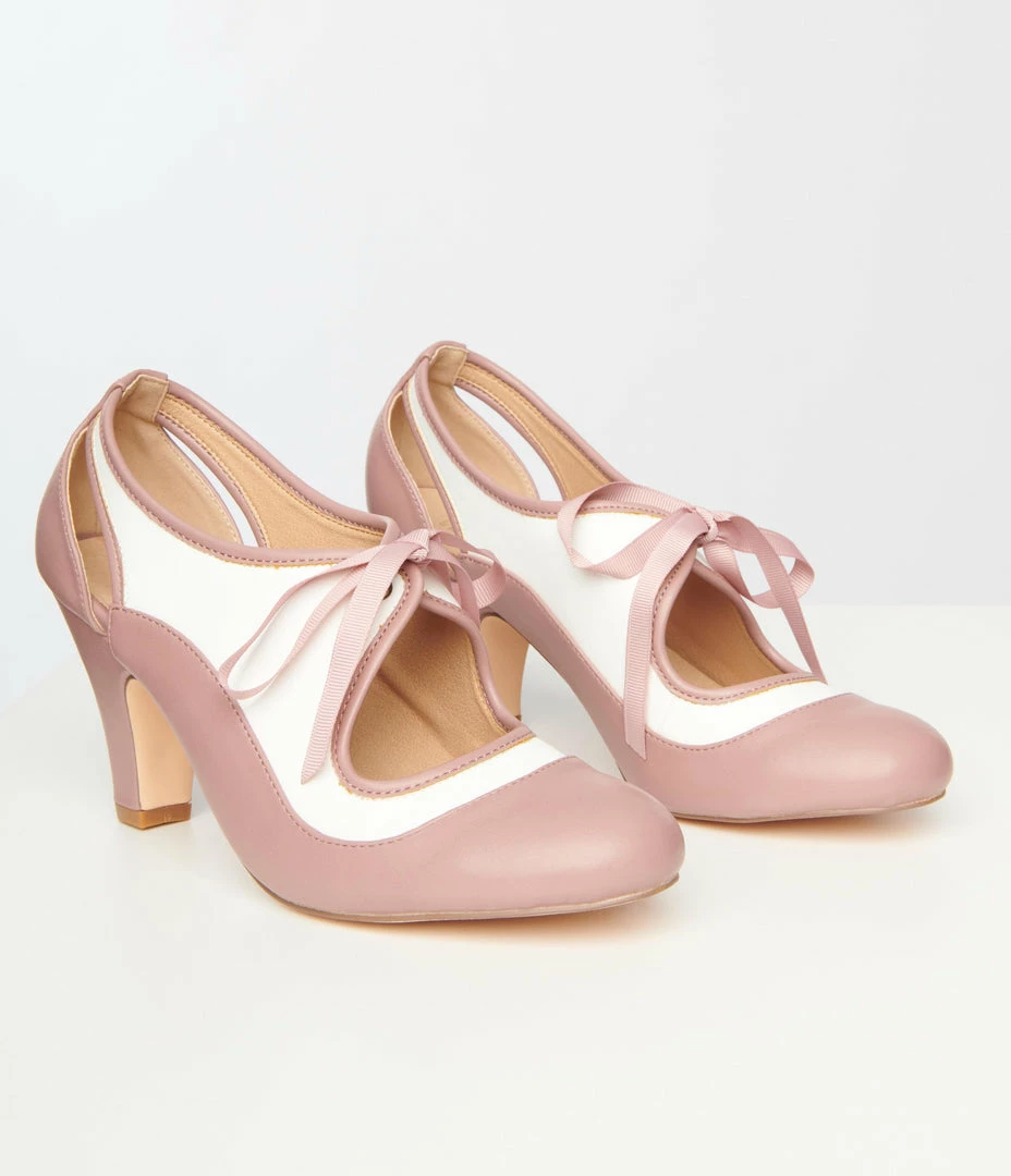 Demfon International (Chelsea Crew) Chelsea Crew Pink & Ivory Samantha Bow Heels