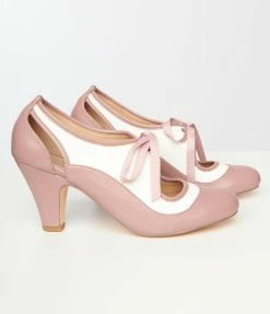 Demfon International (Chelsea Crew) Chelsea Crew Pink & Ivory Samantha Bow Heels
