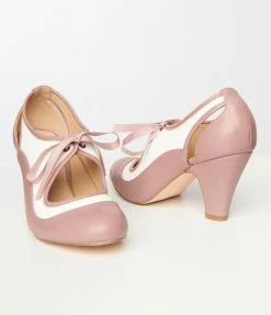Demfon International (Chelsea Crew) Chelsea Crew Pink & Ivory Samantha Bow Heels
