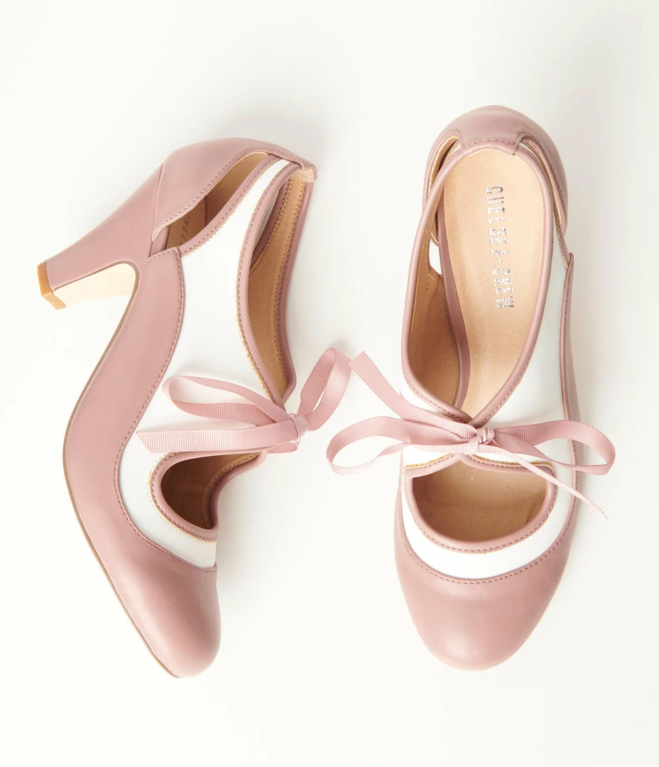 Demfon International (Chelsea Crew) Chelsea Crew Pink & Ivory Samantha Bow Heels