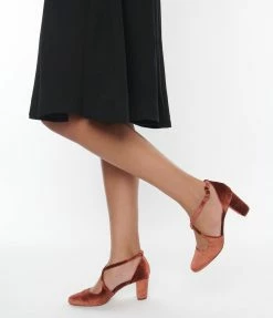 Demfon International (Chelsea Crew) Chelsea Crew Rust Velvet Oren Heels