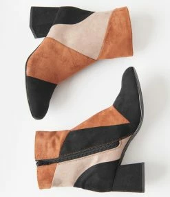 Demfon International (Chelsea Crew) Shoes Chelsea Crew Black & Brown Patchwork Suede Marino Boots