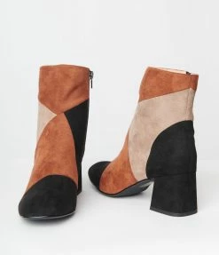 Demfon International (Chelsea Crew) Shoes Chelsea Crew Black & Brown Patchwork Suede Marino Boots