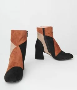 Demfon International (Chelsea Crew) Shoes Chelsea Crew Black & Brown Patchwork Suede Marino Boots