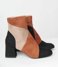 Demfon International (Chelsea Crew) Shoes Chelsea Crew Black & Brown Patchwork Suede Marino Boots