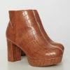 Demfon International (Chelsea Crew) Chelsea Crew Rust Crocodile Disco Booties