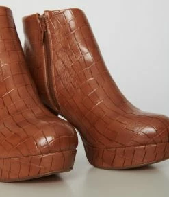 Demfon International (Chelsea Crew) Chelsea Crew Rust Crocodile Disco Booties