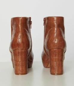 Demfon International (Chelsea Crew) Chelsea Crew Rust Crocodile Disco Booties