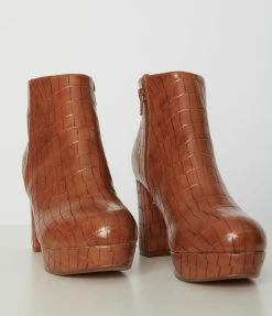 Demfon International (Chelsea Crew) Chelsea Crew Rust Crocodile Disco Booties