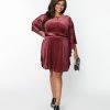 New Arrivals! Smak Parlour Plus Size Burgundy Devour Velvet Social Climber Caftan