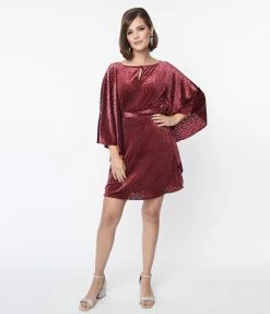 Smak Parlour Burgundy Devour Velvet Social Climber Caftan New Arrivals!