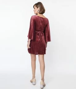 Smak Parlour Burgundy Devour Velvet Social Climber Caftan New Arrivals!