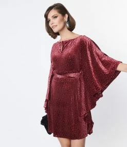 Smak Parlour Burgundy Devour Velvet Social Climber Caftan New Arrivals!