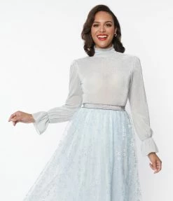 Unique Vintage Silver Mesh Donna Blouse New Arrivals!