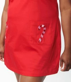 Smak Parlour Plus Size Red & Pink Candy Cane Power Mini Dress