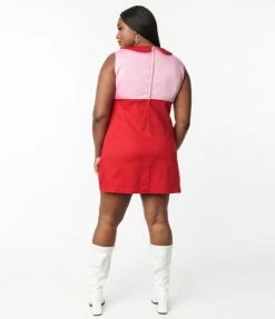 Smak Parlour Plus Size Red & Pink Candy Cane Power Mini Dress