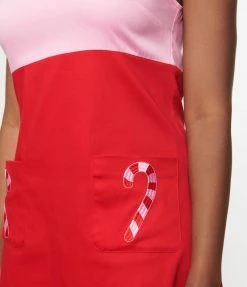 Smak Parlour Red & Pink Candy Cane Power Mini Dress