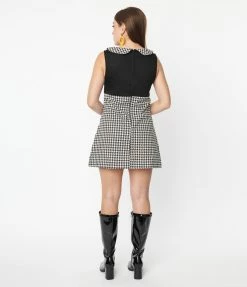 Smak Parlour Black & White Houndstooth Shift Dress New Arrivals!