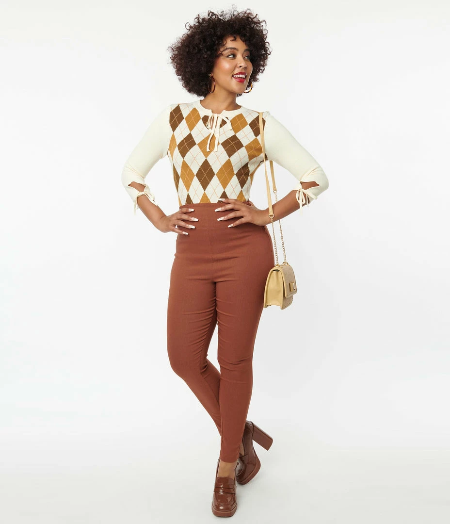 New Arrivals! Unique Vintage Brown Rizzo Pants