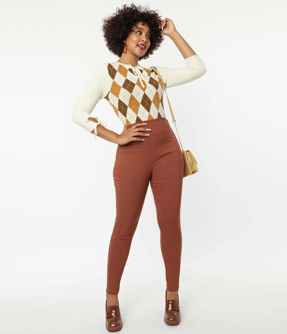New Arrivals! Unique Vintage Brown Rizzo Pants