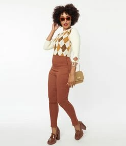 New Arrivals! Unique Vintage Brown Rizzo Pants
