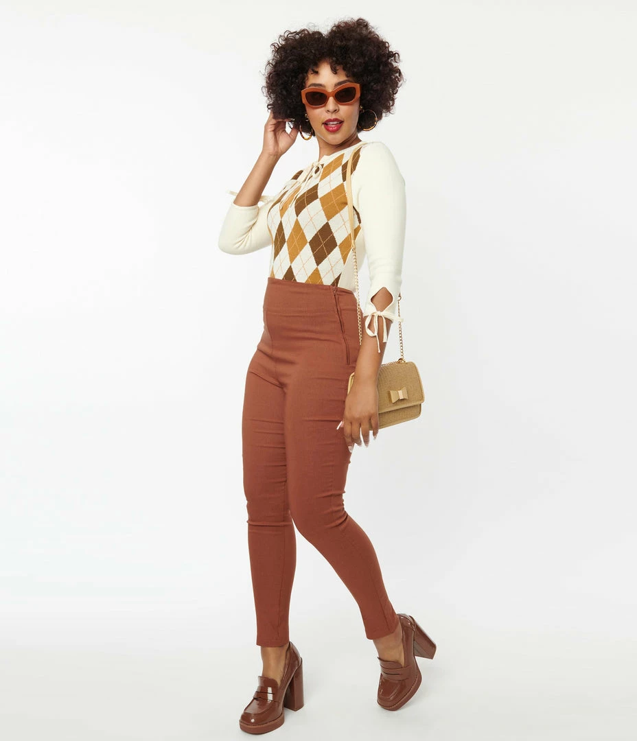 New Arrivals! Unique Vintage Brown Rizzo Pants