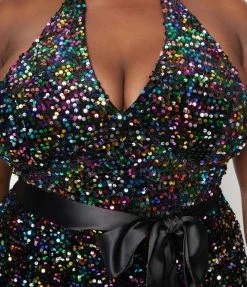 Smak Parlour Plus Size Rainbow Sequin Glamour Goddess Jumpsuit
