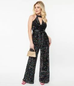 Smak Parlour Rainbow Sequin Glamour Goddess Jumpsuit