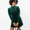 Trending Smak Parlour Green Sparkle Velvet Fit & Flare Dress