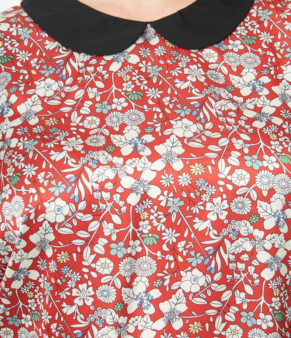 New Arrivals! Smak Parlour Plus Size Rust & White Floral Mini Dress