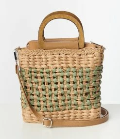 Anarchy Street Brown & Green Basket Weave Purse