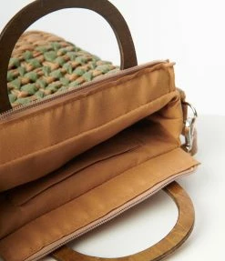 Anarchy Street Brown & Green Basket Weave Purse