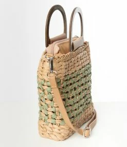 Anarchy Street Brown & Green Basket Weave Purse