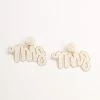 Pannee Bachelorette White Bead Mrs Drop Earrings