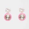 Pannee Jewelry Pearl & Rhinestone Pink Drop Earring