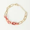 Pannee Gold & Red Chain Bracelet